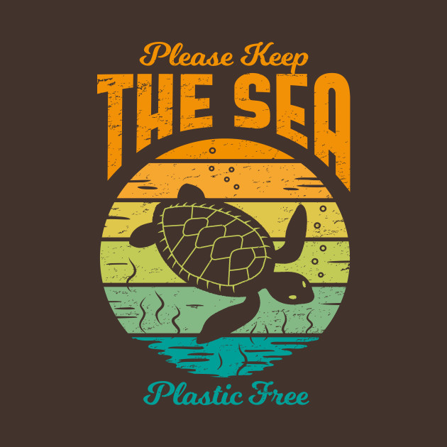 Please Keep the Sea Plastic Free - Retro Turtle - Ocean Pollution - Phone Case