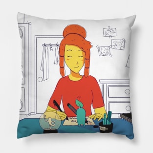 Artist girl Pillow