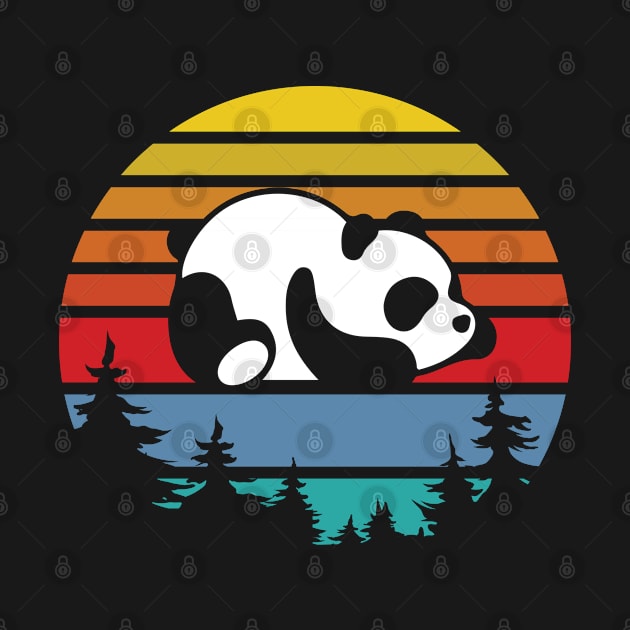 lazy panda vintage sunset by AmineDesigns