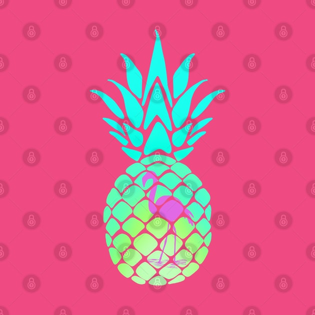 Pineapples  & Flamingos by Danispolez_illustrations