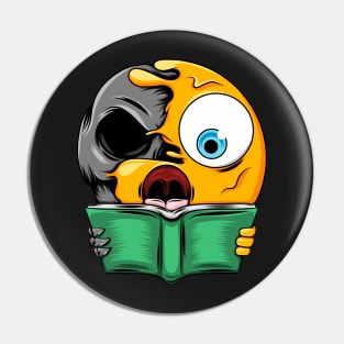 Reading Zombie Emoji Pin