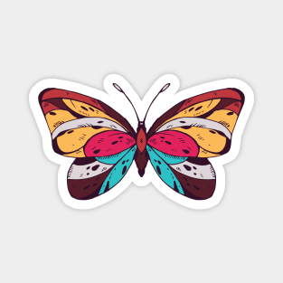 Colorful Butterfly Illustration Magnet