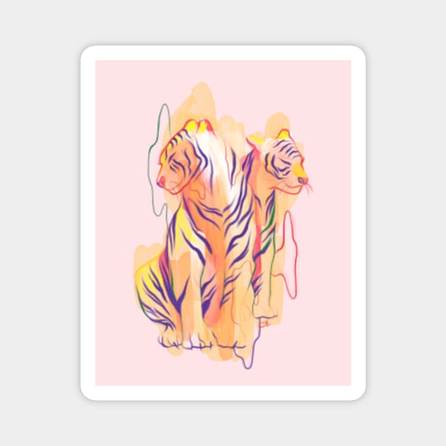 Tiger Study Magnet by sblarts