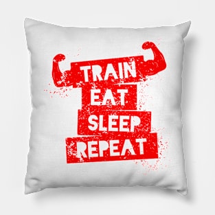 Train eat Sleep Repeat Pillow