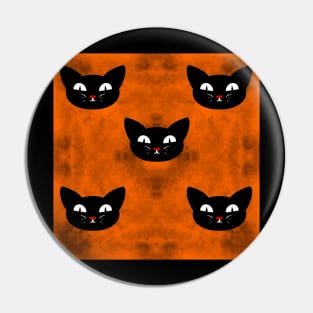 Halloween Cat Pattern Pin