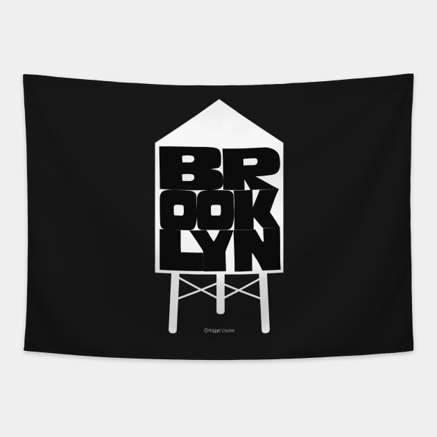 Brooklyn Black & White Tapestry by Maggie Cousins