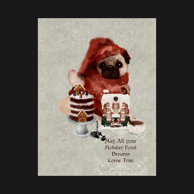 Pug Life| Winter Fawn Pug Decides Between Two Gingerbread Houses| Funny Christmas Quote by penandbea