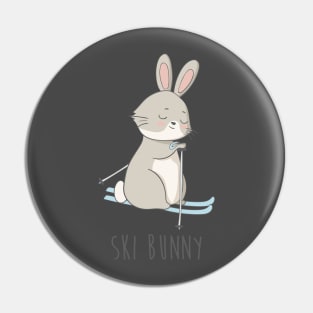 Ski Bunny Cute Rabbit, Bunny Ski Pin