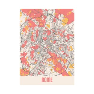 Rome - Italy Chalk City Map T-Shirt