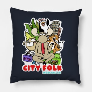 City Folk Mural Pillow