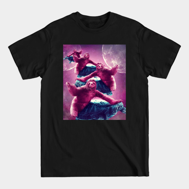 Disover Crazy Funny Space Sloth Riding On Turtle - Space - T-Shirt