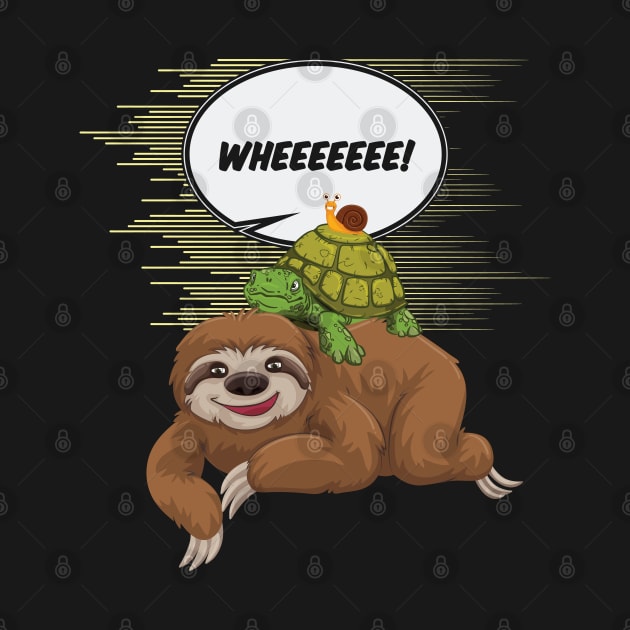 Sloth Turtle Snail Piggyback Funny Animal by aneisha