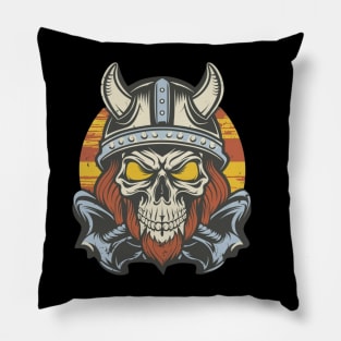 Vikings Skull tattoo art Pillow