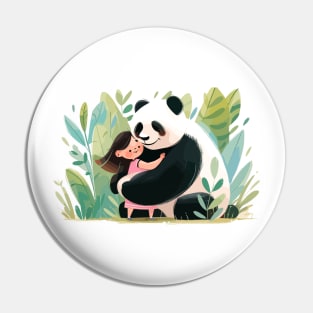 Cute Giant Panda Animal Loving Cuddle Embrace Children Kid Tenderness Pin