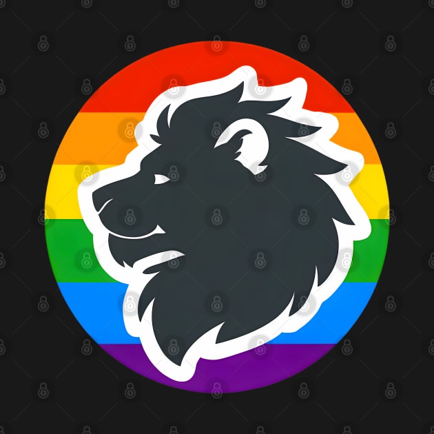 LGBTQ Pride Lion Anthro Furry Rainbow Logo by Blue Bull Bazaar