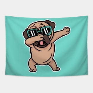 Cool Dabbing Fawn Pug with Sunglasses Tapestry