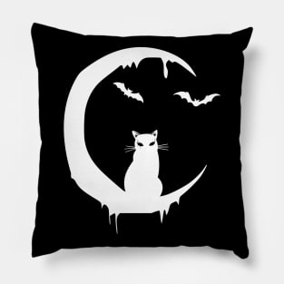 Witch Cat on Moon Pillow