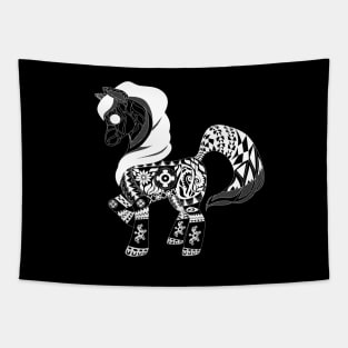 Black Pony Ecopop pattern in zentangle Tapestry