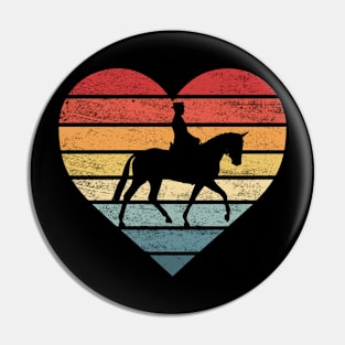 Equestrian Horseman Retro Sunset Horse Lover Rider Pin