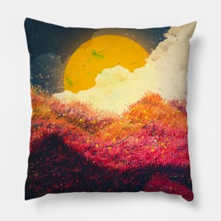 A sun behind the clouds Pillow