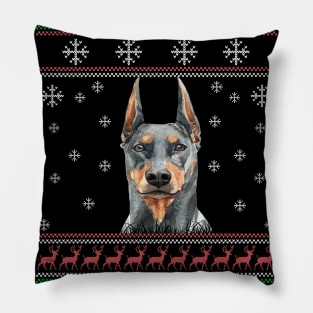 Cute Doberman Dog Lover Ugly Christmas Sweater For Women And Men Funny Gifts Pillow