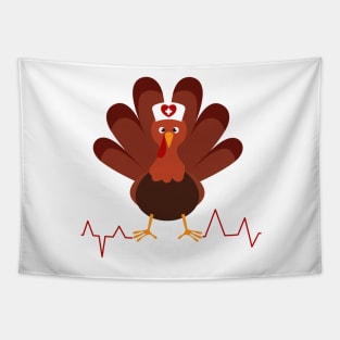 Thanksgiving Scrub Turkey Nurse Funny Nursing Gift Tapestry