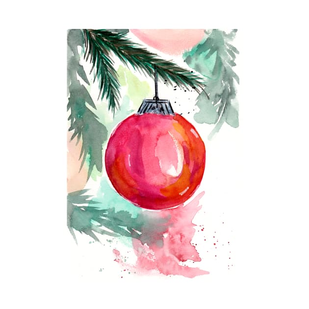 Red Christmas Tree Ornament by ZeichenbloQ