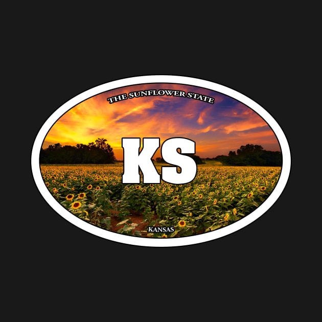 Kansas Sunflower Travel Sticker by ZombeeMunkee