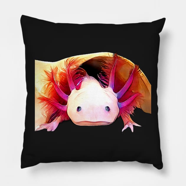 Axolotl in his home Pillow by Shadowbyte91