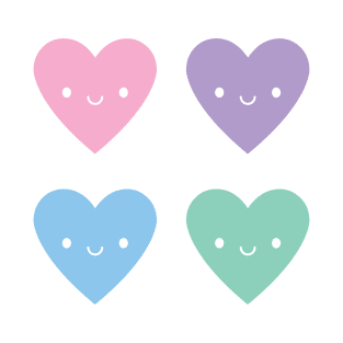 Kawaii Pastel Candy Hearts T-Shirt