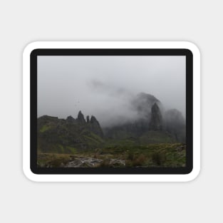 Climbing The Old Man Of Storr, Skye, Scotland Magnet