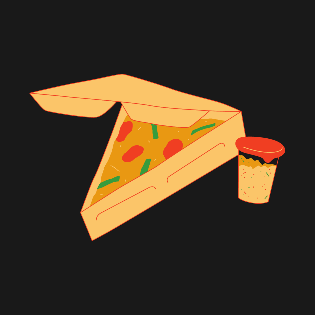 Take Out Pizza Slice by InkyArt