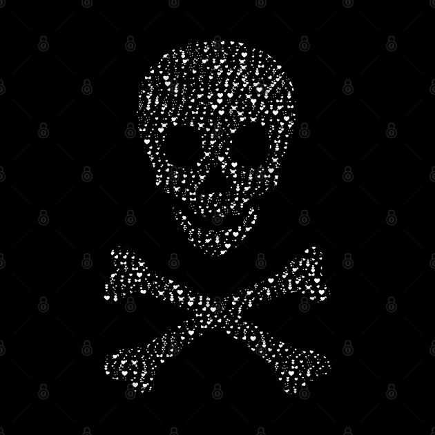 Skull and Crossbones Made of Hearts by Muzehack