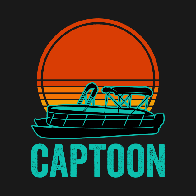 Pontoon Captain Funny Captoon Boat Lover by Visual Vibes