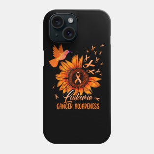 Hummingbird Orange Sunflower Leukemia Cancer Awareness Phone Case