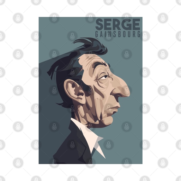 Serge Gainsbourg - Caricature by Labonneepoque