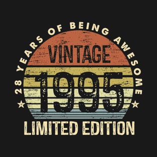 Vintage 1995 Limited Edition 28 Years Of Being Awesome T-Shirt