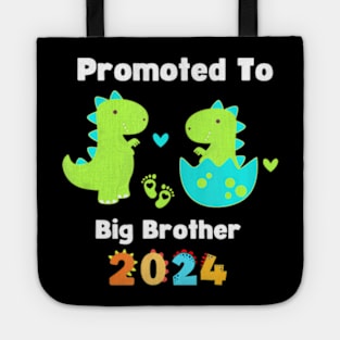 Kids Promoted To Big Brother Est 2024 Dinosaur T Rex Boys Tote