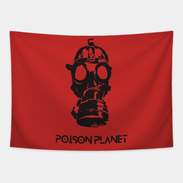 Pollution planet, climate crisis, Gasmask future Tapestry by Teessential