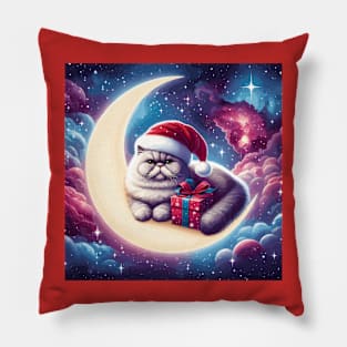 Exotic Shorthair Cat On The Moon Christmas Pillow