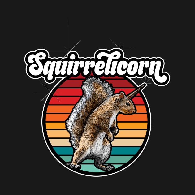 Squirrelicorn - funny, vintage squirrel unicorn by eBrushDesign