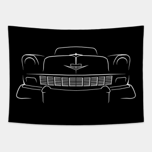 front/profile 1956 Chevy Nomad - stencil, white Tapestry