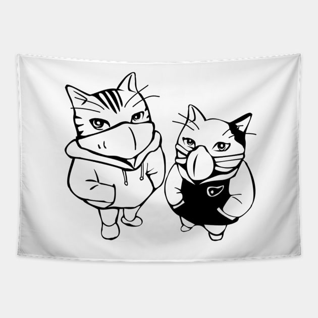 Cheeky cats Tapestry by obmik