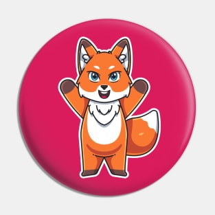 cute fox cartoon illustration vector Pin