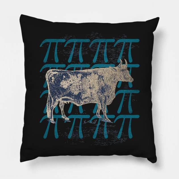 Pi Day Science Cow Men Women Unisex Pillow by MalarkeyPie