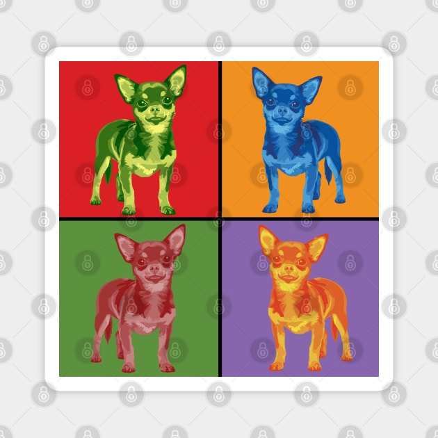 Brightly Colored Chihuahuas Magnet by Slightly Unhinged