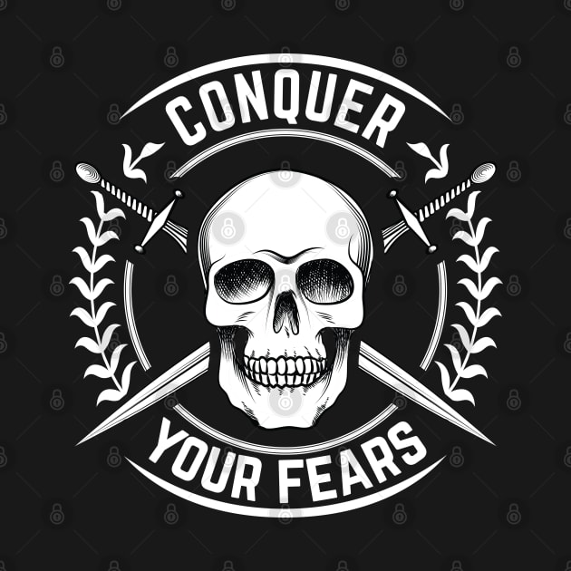 Conquer Your Fears - Self Mastery Stoic Quote by Cult WolfSpirit 