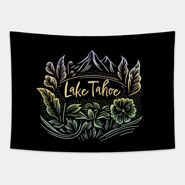 Lake Tahoe California Nevada Ski Mountain Resort Tapestry by Pine Hill Goods