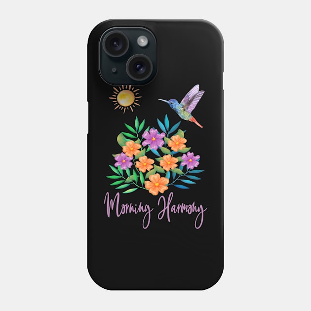 Morning harmony hummingbird floral Phone Case by Tianna Bahringer