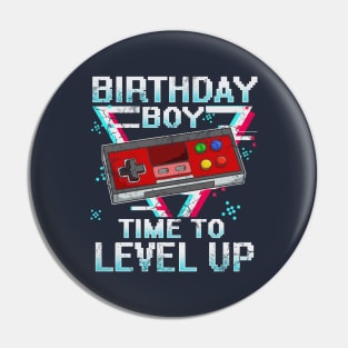 Birthday Boy Time To Level Up Retro Gamer Video Games Pin